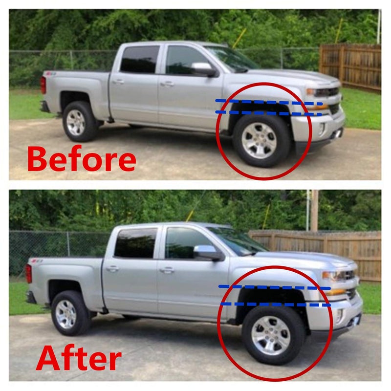 ZY Wheel Front Leveling Lift Kit Strut Spacers Compatible for 2007-2021 Chevy Silverado 1500 GMC Sierra 1500 (3'') - Image 4